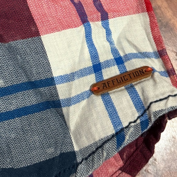 Affliction Black Premium Button Up Shirt Mens 2X-Large Slim L/S Embroidered - Picture 5 of 11